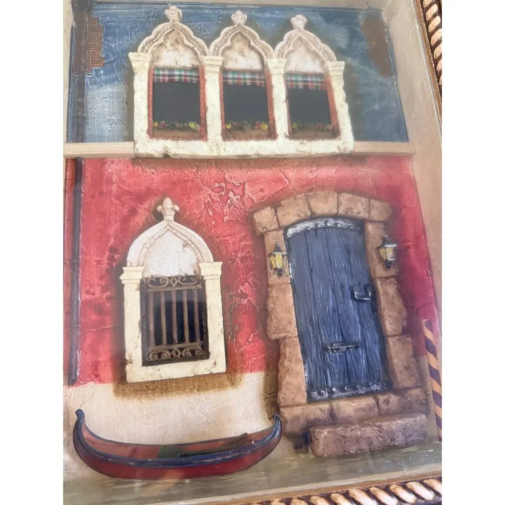 Venice Shadow Box Art - 3D Italian Diorama Miniature Wall Decor Gondola Gift